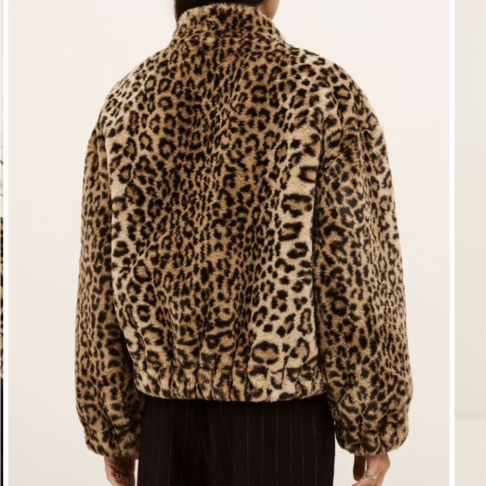 NWT ba&sh Leopard Print Faux Fur Jacket - Picture 4 of 8